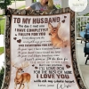 Deer Couple-to My Husband I Love You With All My Whole Heart Blanket