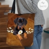 Doberman Holding Daisy All Over Printed Tote Bag