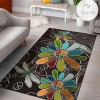Dragonfly Flowers Hippie Rug