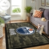 Edmonton Oilers Nhl Team Logo Camo Style Nice Gift Home Decor Area Rug Rugs For Living Room