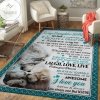 From Dad Wolf To My Daughter I Love You Custom Name Area Rug