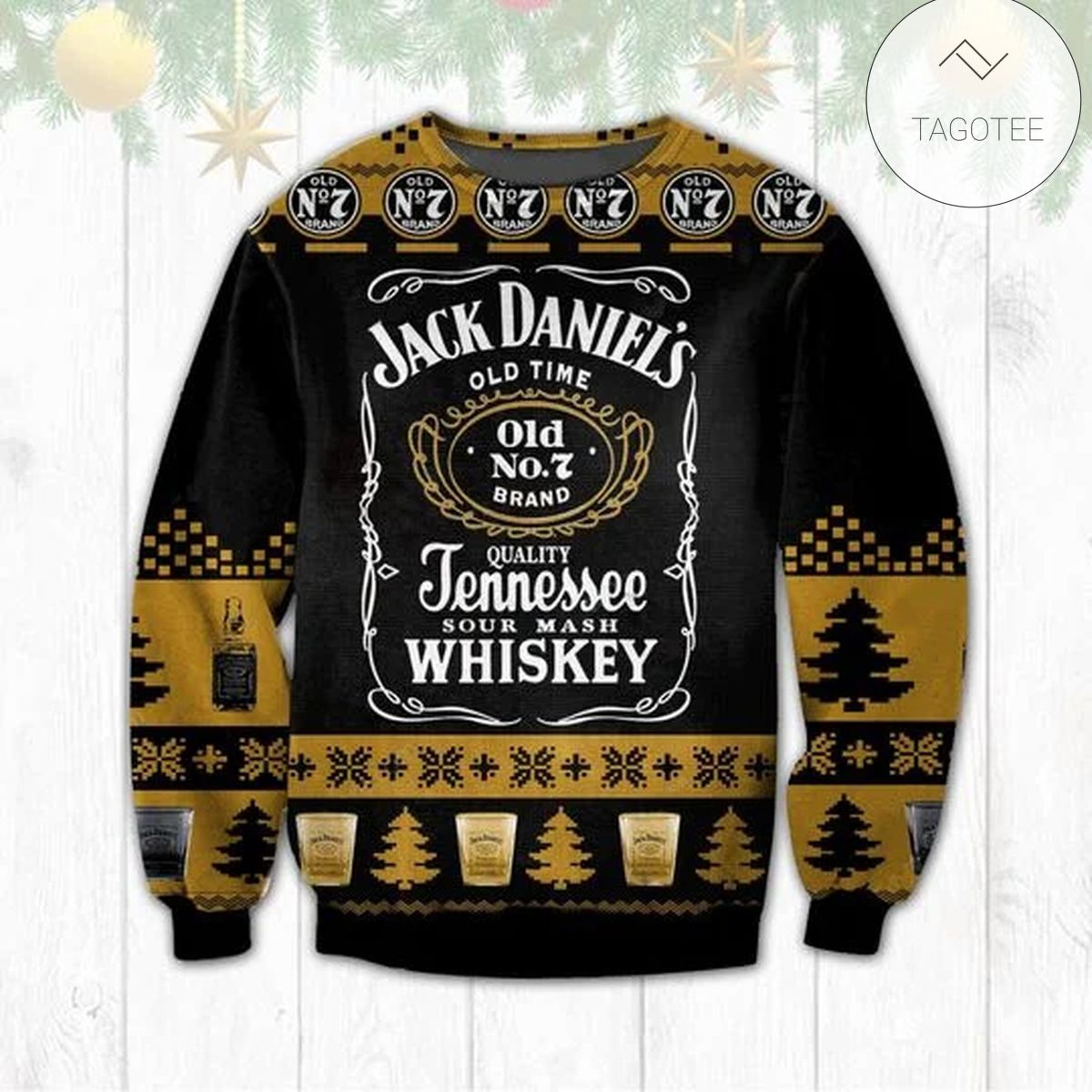 Jack Daniels Old Time Quality Tennessee Sour Mash Whiskey 3D Christmas Sweater