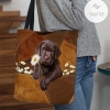 Labrador Retriever Holding Daisy All Over Printed Tote Bag