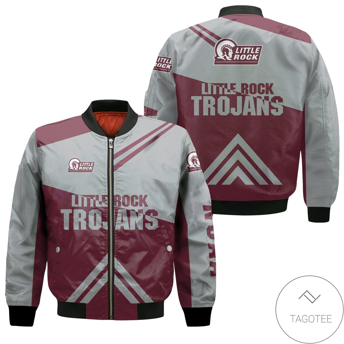 Little Rock Trojans Football Bomber Jacket - Stripes Cross Shoulders - NCAA