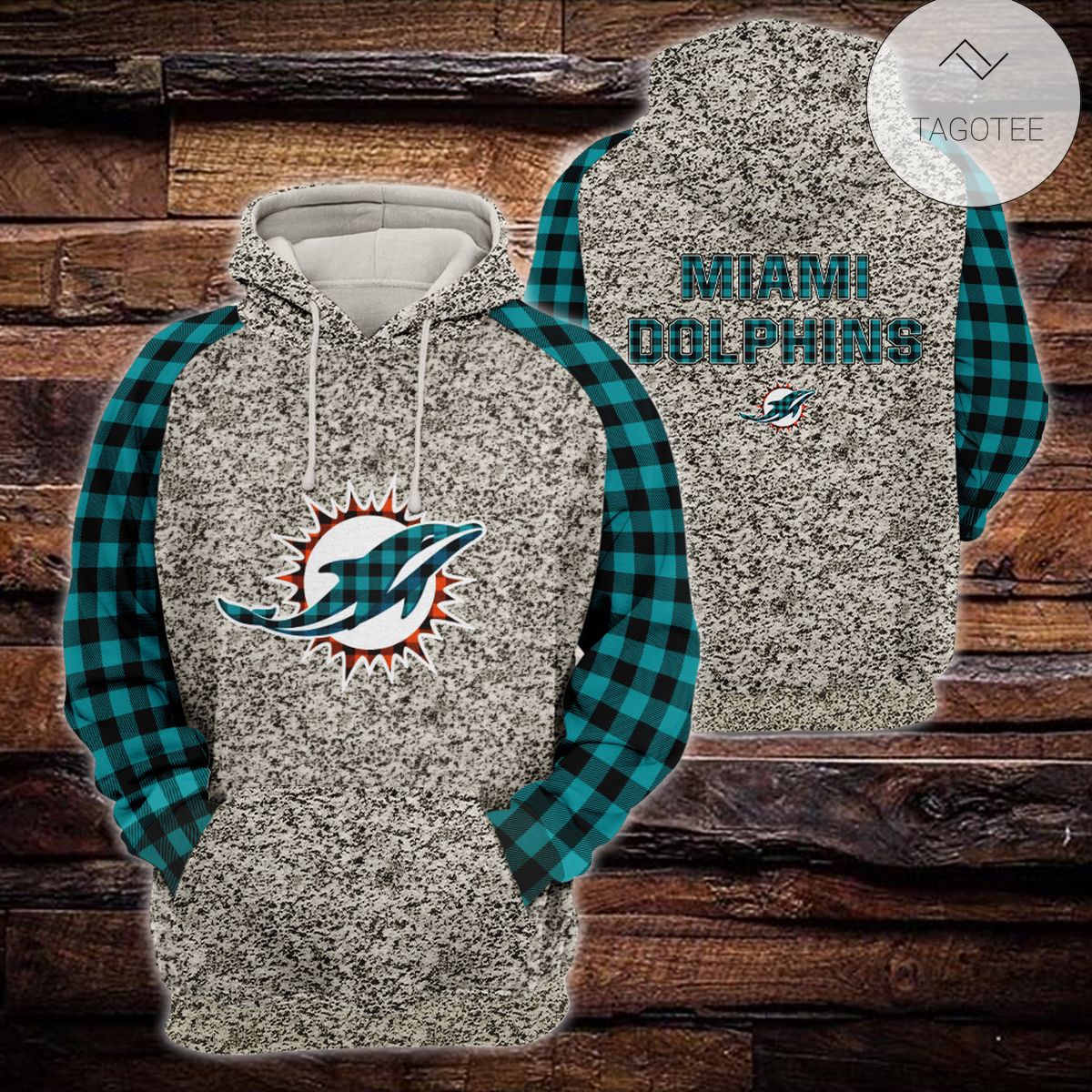 Miami Dolphins Plaid Flannel All Over Print Hoodie