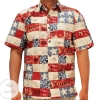 Patriotic Hawaiian Shirt American Flag Inspired Stars And Stripes Freedom Usa