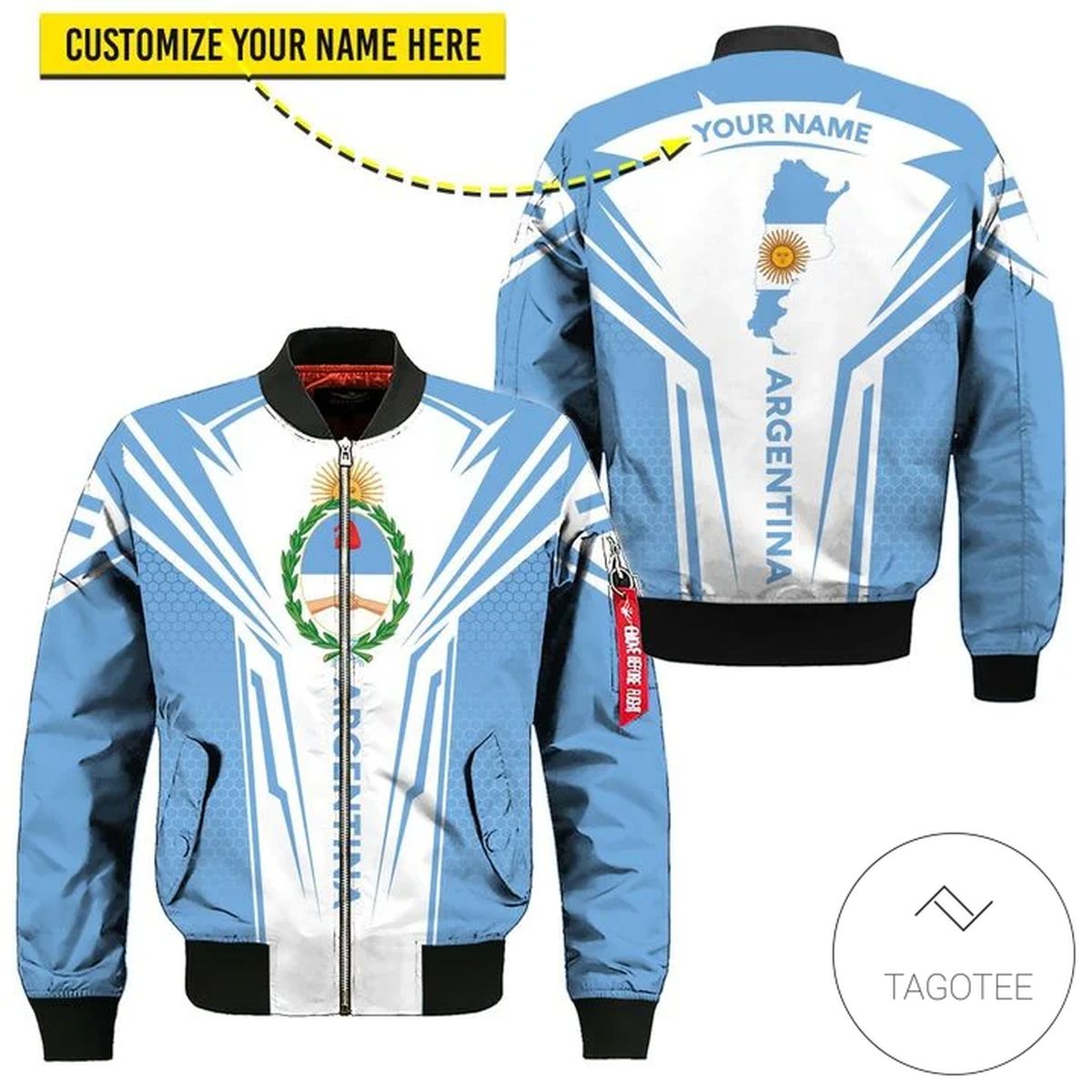 Personalized Argentina Map 3d Bomber Jacket
