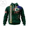 Personalized NFL Green Bay Packers Name & Number With United States Flag Hoodie