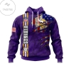 Personalized NFL Minnesota Vikings Name & Number With United States Flag Hoodie
