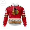 Personalized NHL Chicago BlackHawks Native American Pattern Hoodie