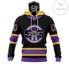 Personalized Name And Number Los Angeles Kings With 55 Years Anniversary Mask Hoodie
