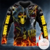 Personalized Skull And Lightning Yellow All Over Print Hoodie