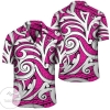 Polynesian Maori Ethnic Ornament Pink Hawaiian Shirt