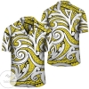 Polynesian Maori Ethnic Ornament Yellow Hawaiian Shirt