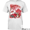 Red Boston Terrier Valentine Day Tree Truck Heart Shirt