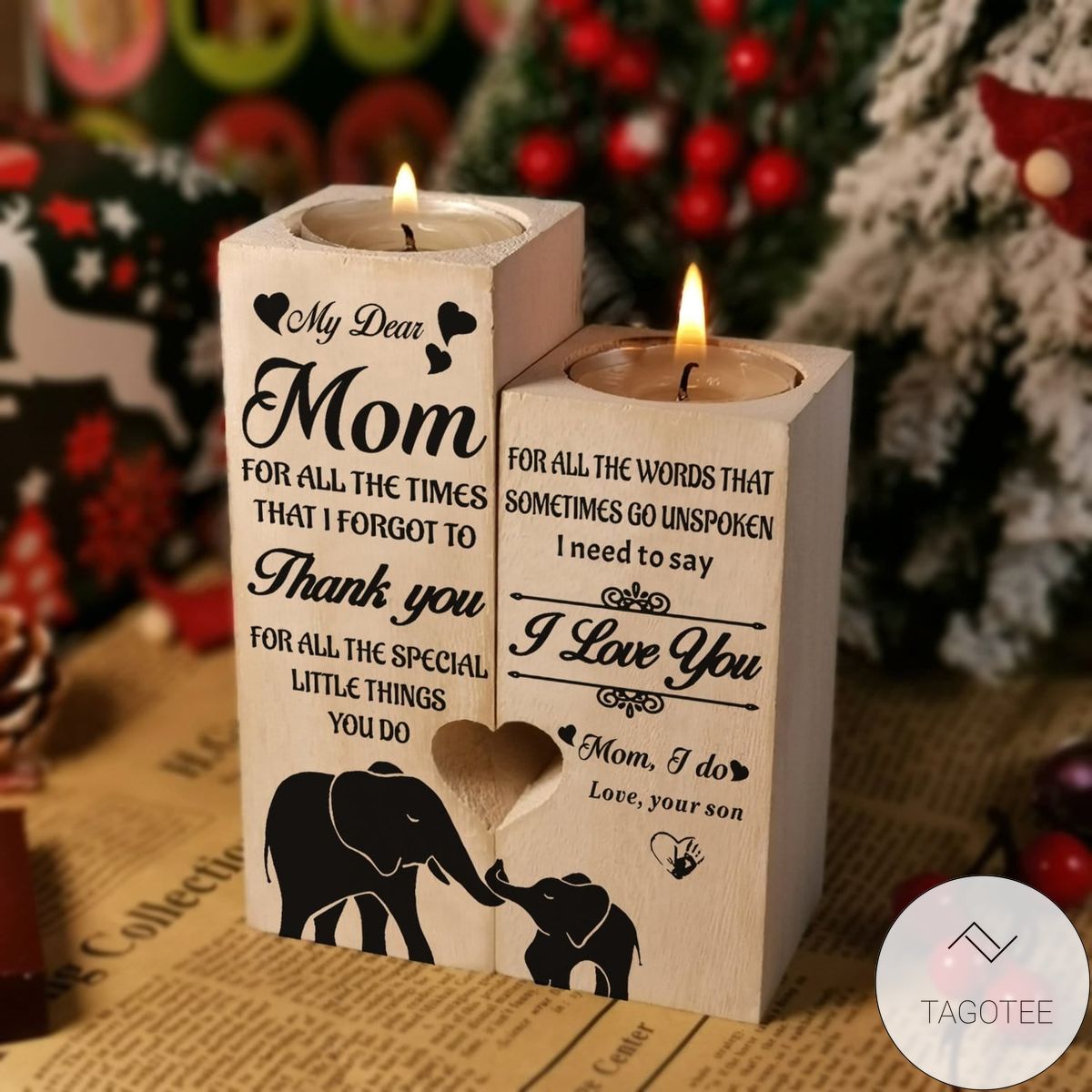Son To Mom - I Need To Say I Love You Wooden Candle Holders