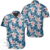 Tropical Hibiscus Blue Hawaiian Shirt