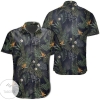 Tropical Leaves And Flowers In The Night Style Hawaiian Shirt