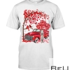 White Standard Poodle Valentine Day Tree Truck Heart Shirt