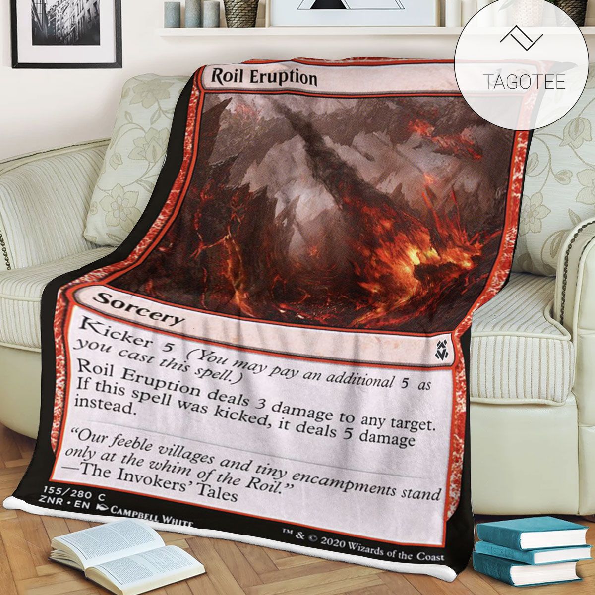 Znr 155 Roil Eruption MTG Game Magic The Gathering Fleece Blanket