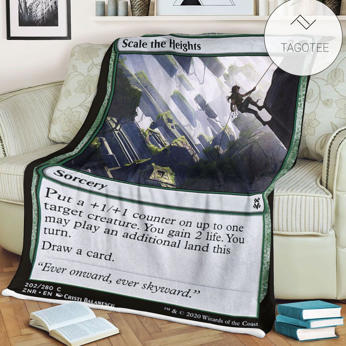 Znr 202 Scale The Heights MTG Game Magic The Gathering Fleece Blanket