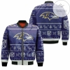 Baltimore Ravens Ugly Sweatshirt Christmas 3D Bomber Jacket