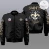 Black New Orleans Saints 3d Bomber Jacket
