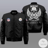 Black Pittsburgh Steelers Wings Skull 3d Bomber Jacket