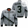 Blazers Cj Mccollum Earned Edition Gray Jersey Inspired Style Bomber Jacket