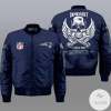 Blue New England Patriots Wings Skull 3d Bomber Jacket