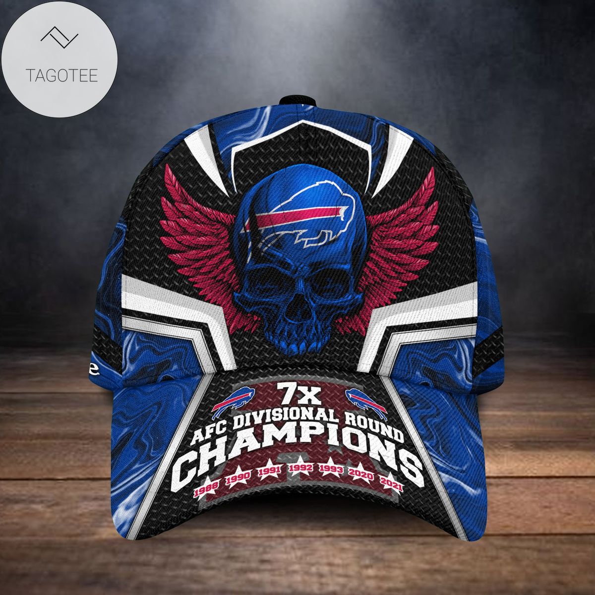 Buffalo Bills NFL 2021 Divisional Round Champions Skull Custom Name Trucker Designer Classic Baseball Cap Men Dad Sun Hat