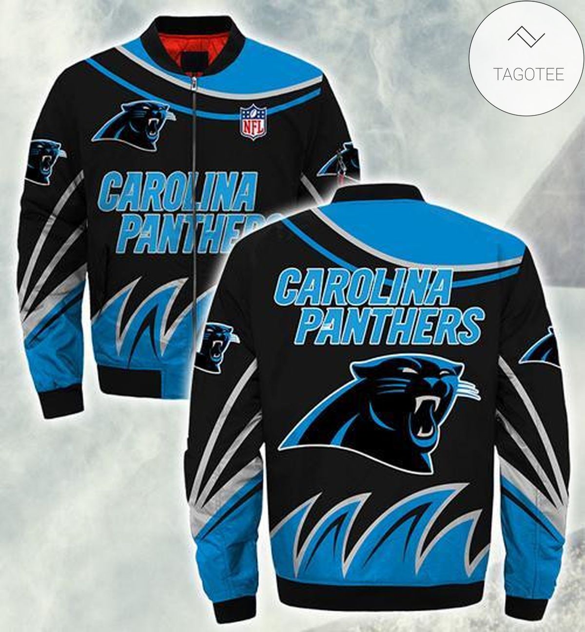 Carolina Panthers 3D Unisex Bomber Jacket Black And Blue