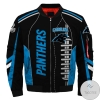 Carolina Panthers Blue Black 3d Printed Unisex Bomber Jacket