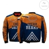 Chicago Bears Orange And Blue 3d Printed Unisex Bomber Jacket