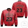 Chicago Bulls Michael Jordan 23 Nba Throwback Red Jersey Inspired Bomber Jacket