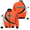 Cincinnati Bengals Bomber Jacket Fashion Winter Coat Orange And White