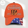 Cincinnati Bengals Embroidery US Flag 2021 AFC American Football Conference Champions Custom Name Classic Baseball Cap