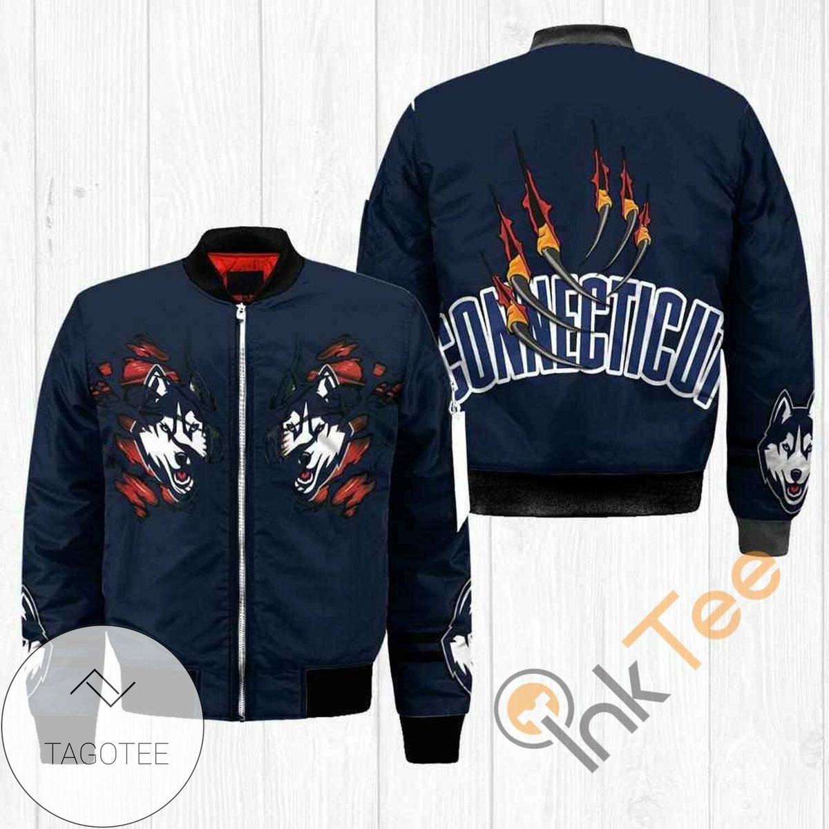 Connecticut Huskies NCAA Claws Apparel Best Christmas Gift For Fans Bomber Jacket