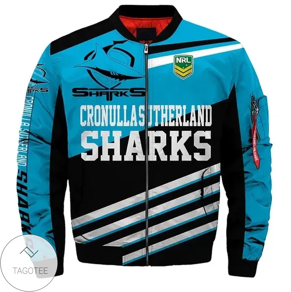 Cronulla Sutherland Sharks Rugby 3d Printed Unisex Bomber Jacket