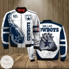 Dallas Cowboys White And Steel 3d Printed Unisex Bomber Jacket
