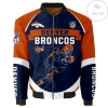 Denver Broncos Blue And Orange 3d Printed Unisex Bomber Jacket