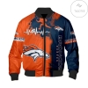 Denver Broncos Orange And Blue 3d Printed Unisex Bomber Jacket