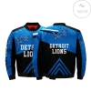 Detroit Lions Blue Black 3d Printed Unisex Bomber Jacket