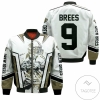 Drew Brees New Orleans Saints Watercolor White Background Bomber Jacket