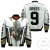 Drew Brees New Orleans Saints White Background Bomber Jacket