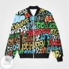 Funky Lines Color Text 3d Printed Unisex Bomber Jacket