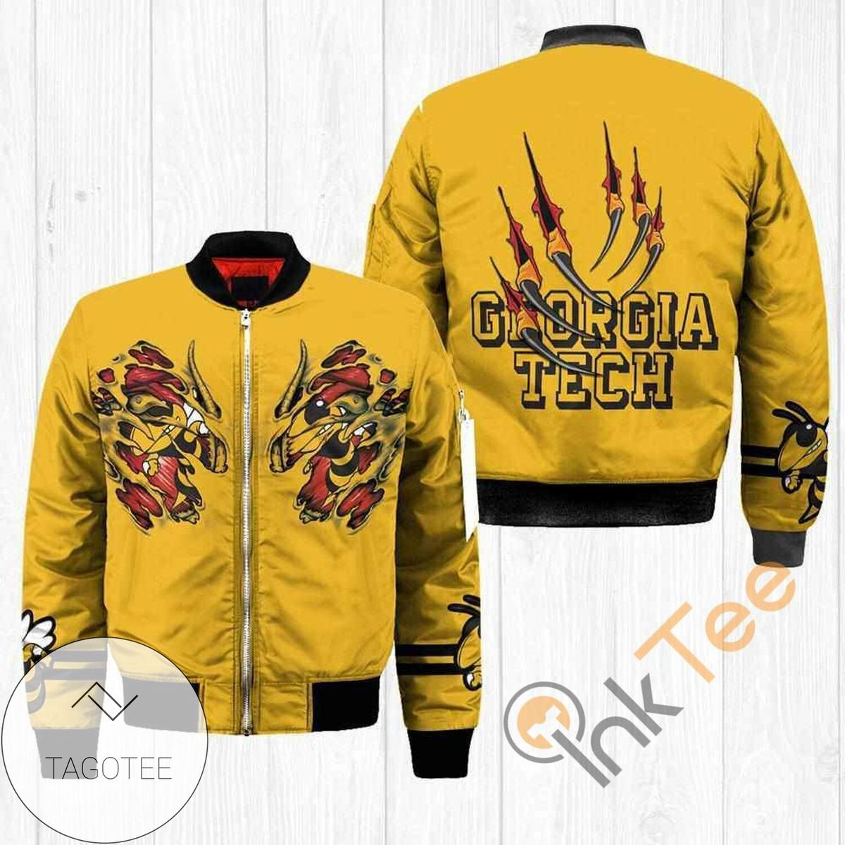 Georgia Tech Yellow Jackets NCAA Claws Apparel Best Christmas Gift For Fans Bomber Jacket