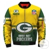 Green Bay Packers Logo Professional Football Team 3d Printed Unisex Bomber Jacket