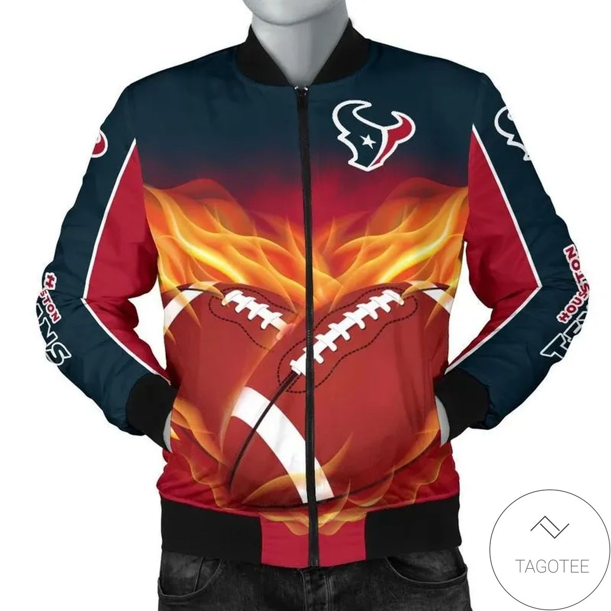 Houston Texans Logo Team 3d Printed Unisex Bomber Jacket