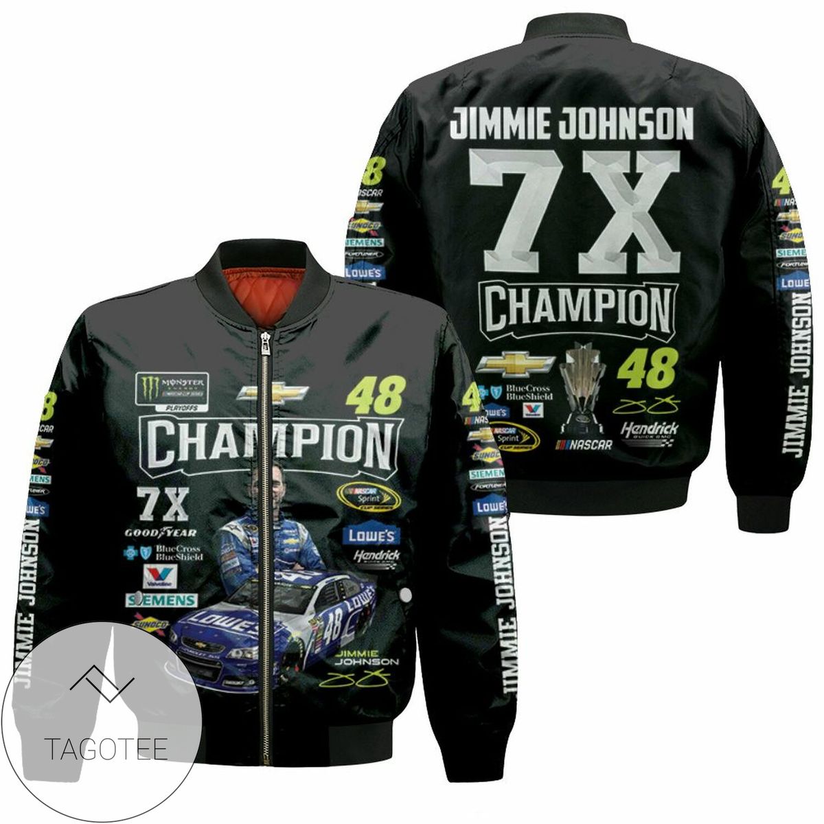 Jimmie Johnson 7X Champion Legend Racer For Fan 3D T Shirt Hoodie Sweater Jersey Bomber Jacket